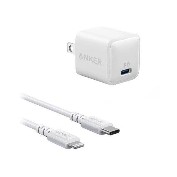 Anker PowerPort PD Nano 18W USB-C Adapter with Charging Cable